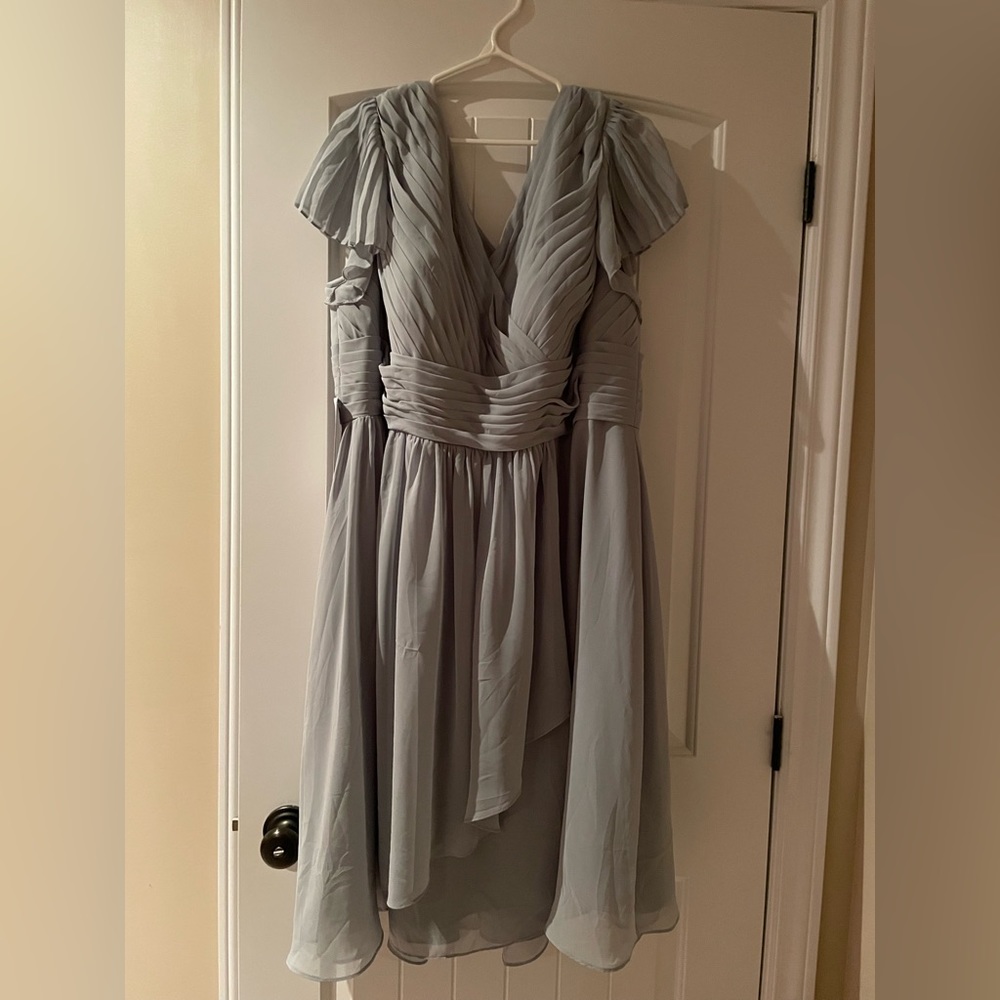 Azazie Grey Cocktail Dress